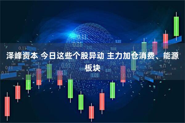 泽峰资本 今日这些个股异动 主力加仓消费、能源板块