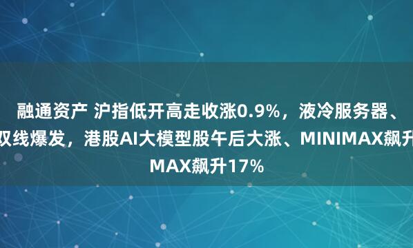 融通资产 沪指低开高走收涨0.9%，液冷服务器、传媒双线爆发，港股AI大模型股午后大涨、MINIMAX飙升17%